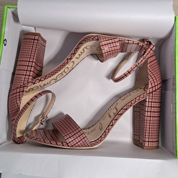 NEW SAM EDELMAN PINK PLAID YARI HEEL 🩷 🖤 9.5 - Picture 9 of 9
